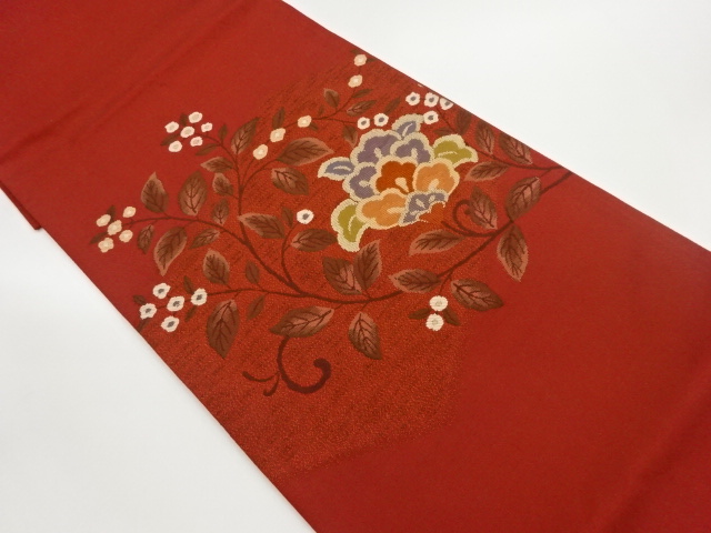 花唐草模様織出し袋帯